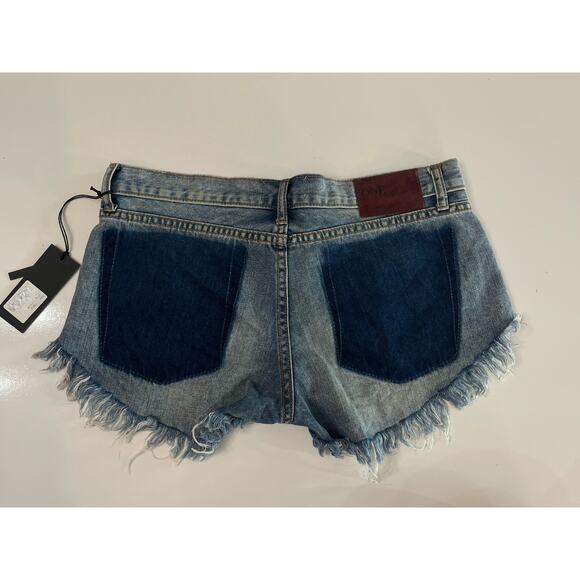 One Teaspoon Royale Bonitas Shorts 28 Colour Royale Mid Rise Button NWT - Picture 4 of 6